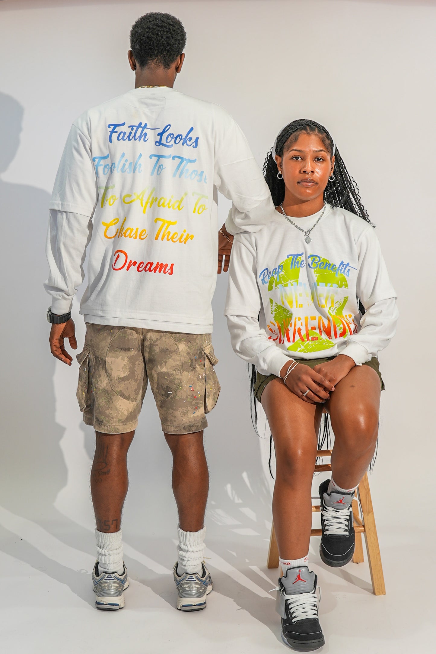 RTBNS “Faith Looks Foolish” Double-Layer Long Sleeve – White